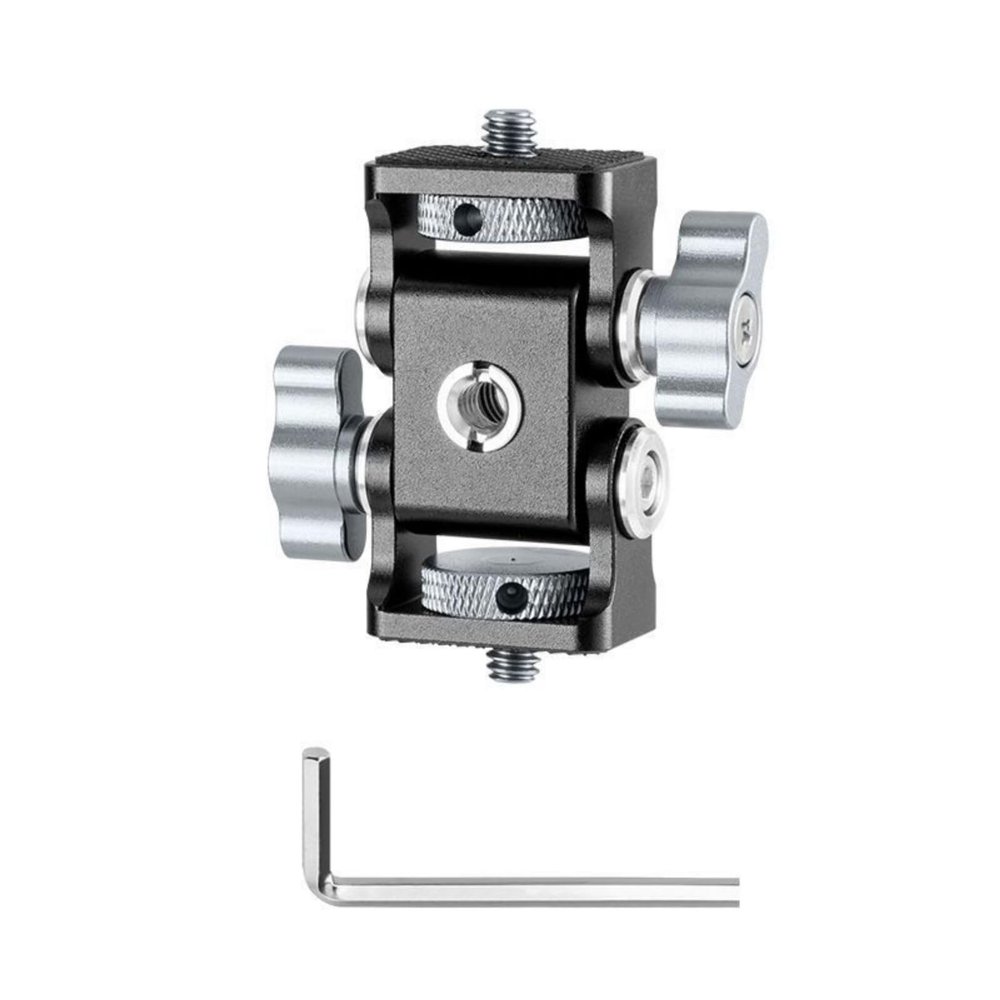 1Set Two Head Camera Holder for Various Accessories Offer Full Angled Adjustability for Professional Filming Monitors Holder