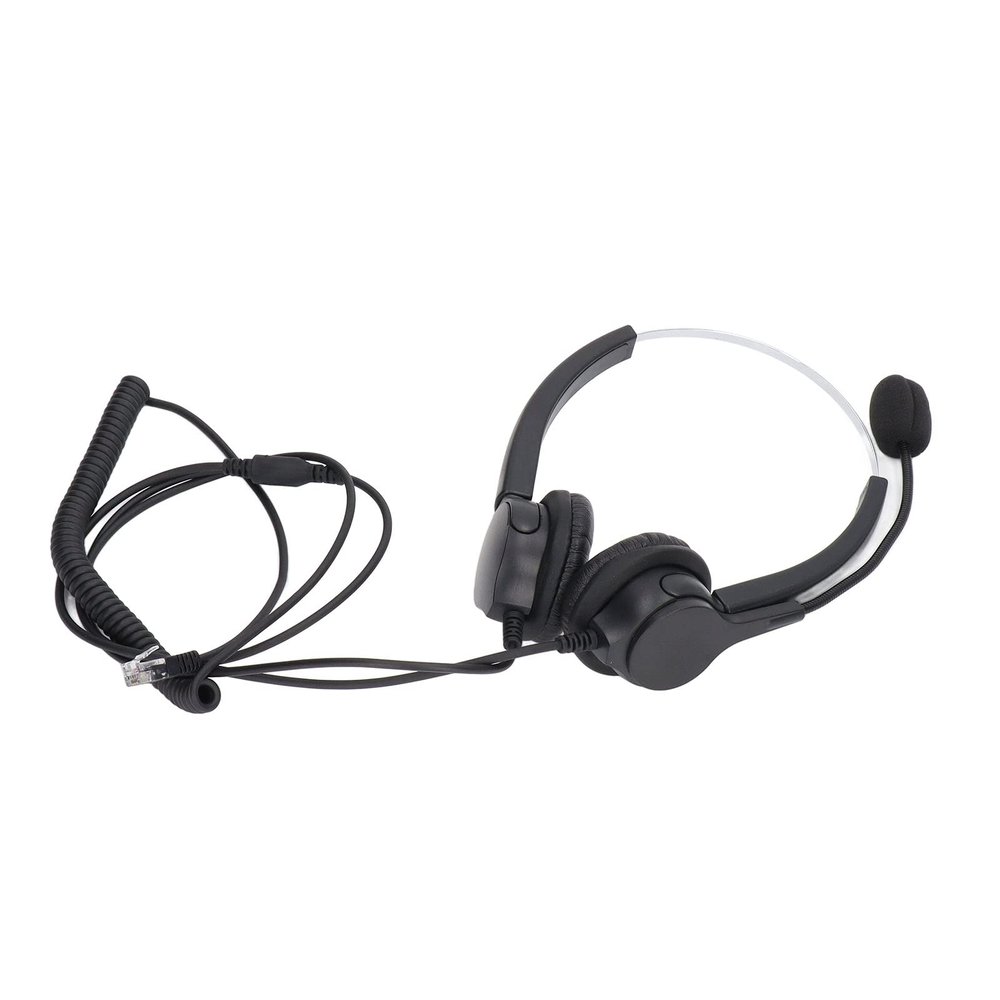 DouWen MO Call Center Headset with Noise Cancelling Microphone, Wired Headset for Customer Service, Headband and Rotatable Boom Mic, Business Communication Headphone for RJ9 Interface