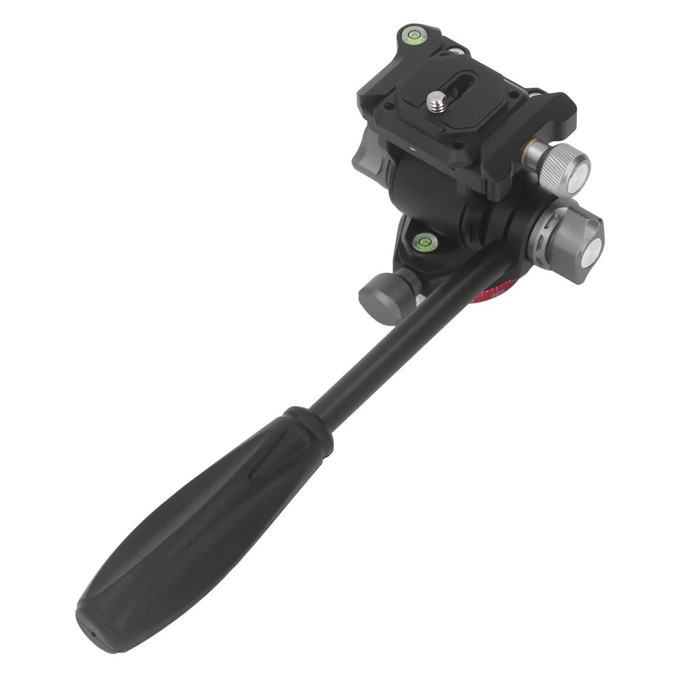 ChengyuWei Panoramic Tripod Head 360 Degree, Hydraulic Fluid Video Head, Aluminum Alloy Camera Tripod Head with Removable Handle, for DSLR SLR Mobile Phone Camera, 360 Rotation