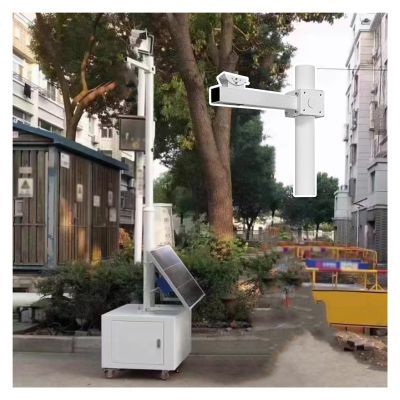 78.7-157.5in Security Camera Pole with 4 Wheels, Splicing Type Security Camera Mounting Bracket Extender Pole Long, Outdoor Surveillance Poles(B,250cm/8.2 ft Pole)
