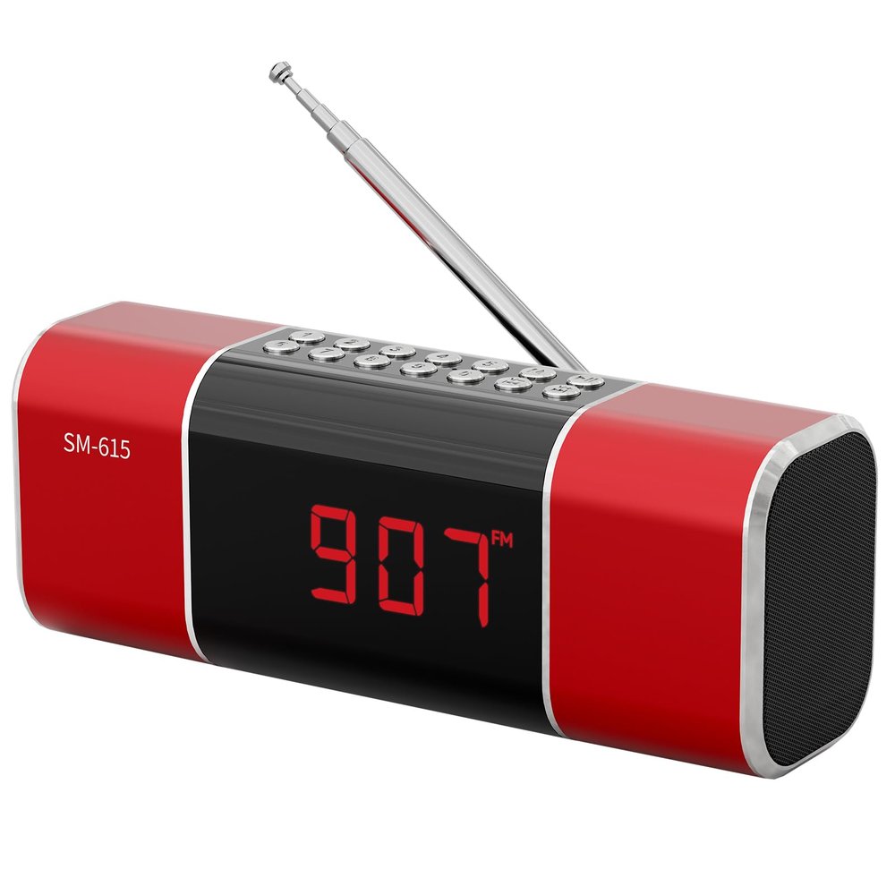 SEMIER Small Digital FM Radio with Bluetooth Speaker, Portable Rechargeable USB/SD Card MP3 Player Radio with Wireless Speaker and Headphone Jack for for Home/Outdoor