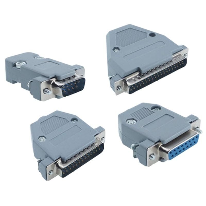 10pcs Parallel Serial Port DB15 15 Pin db25 D Sub Fmale/Male Solder Connector + Plastic Assemble Shell Cover VGA Adapter DB9(DB9 MALE)