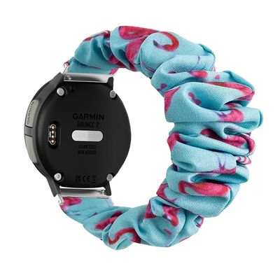 SinMutisme Scrunchie Band Compatible with Garmin Bounce 2 Bands, Replacement Soft Elastic Hair Tie Strap Wristband Floral Pattern Straps (10#, Small)