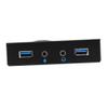 3.5-inch 2X USB 3.0 A hub + HD Audio to 20-pin Header Floppy Disk Front Drive Panel view 1