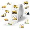 500Pcs Construction Vehicle Stickers Roll, 1 Rolls 10 Styles Self-Adhesive Stickers for Kids - Waterproof for Trucks, Excavators, Birthday Parties & Classroom Rewards (Vehicle) view 1
