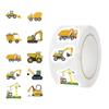 500Pcs Construction Vehicle Stickers Roll, 1 Rolls 10 Styles Self-Adhesive Stickers for Kids - Waterproof for Trucks, Excavators, Birthday Parties & Classroom Rewards (Vehicle) view 2