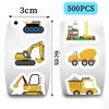 500Pcs Construction Vehicle Stickers Roll, 1 Rolls 10 Styles Self-Adhesive Stickers for Kids - Waterproof for Trucks, Excavators, Birthday Parties & Classroom Rewards (Vehicle) view 4