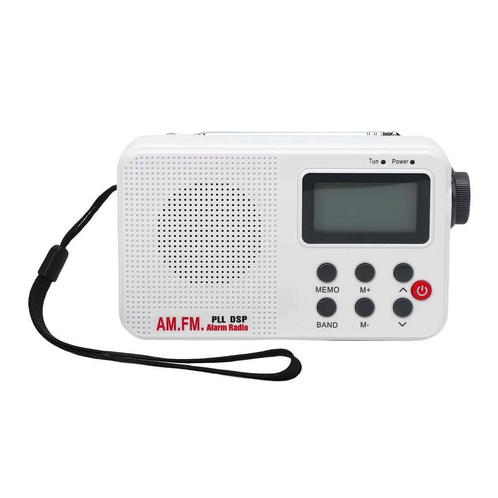 Wisoqu AM FM SW Radio, Portable Digital Tuner with LCD Display, Earphone Jack, Small Radio for Home Travel, Wrist Strap, 5W Speaker, Telescopic Antenna