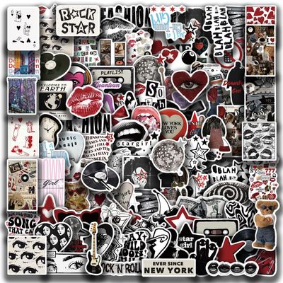 100 PCS Aesthetic Downtown Girls Stickers Inspirational Positive Motivational Y2K Decals for Vinyl Waterproof Water Bottle for Teens Adults Decals for Laptop Party DIY Decoration Supplies(Y2K)