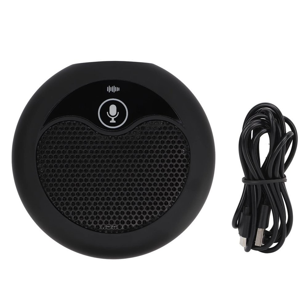 Omnidirectional USB Conference Microphone, Computer Microphone with Noise Reduction, 360 Degree Pick Up Sounds for 5m, USB C Plug and Play for Video Meeting Online Lecture Live Bro