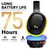 1Mii AI E700 Hybrid Active Noise Cancelling Headphones, Bluetooth Over Ear, Wireless Hi-Res Audio with LDAC & aptX Low Latency for Airplane Travel & Home TV, AI Translation Custom EQ via APP, Colorful view 4