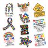 10 Pcs Autism Awareness Stickers Pack  Puzzle Piece Vinyl Decals for Laptop, Water Bottle, Car, Scrapbook, Child with Autism on Board Safety Sticker Set, Support Gift view 1
