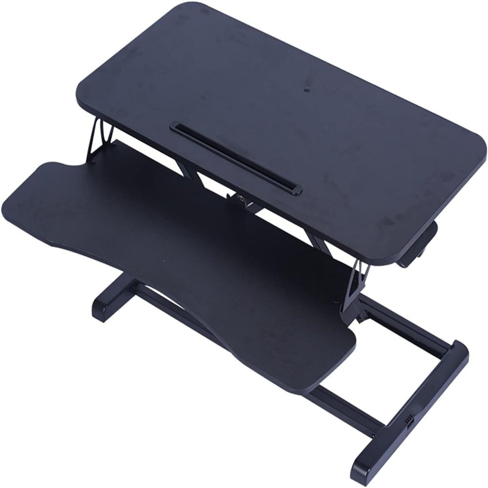 Adjustable Laptop Bed Table with Monitor Stand, Folding Office Desk, Portable Computer Desk with Storage Drawers for Work and Gaming,