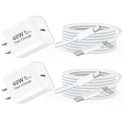 iPhone 17 16 Pro Max Charger Fast Charging, 2 Pack 40W Super Fast USB C iPhone 17 Charger with 10FT Woven USB C Charging Cable for iPhone 17/17 Pro/17 Pro Max/Air/16/16 Pro/16 Pro Max/15/15 Pro Max