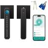 Smart Fingerprint Door Lock Smart Door Lock with Handle 5-in-1 Fingerprint Door Handle Fingerprint Password Key APP IC Card Multiple Unlocking Methods Suitable for Office Apartment Home Black view 1