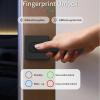 Smart Fingerprint Door Lock Smart Door Lock with Handle 5-in-1 Fingerprint Door Handle Fingerprint Password Key APP IC Card Multiple Unlocking Methods Suitable for Office Apartment Home Black view 2