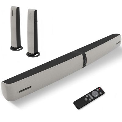 Assistrust Sound Bar for Smart TV, 90W Soundbar with Bluetooth 5.3/ARC/Optical/AUX Connect, Auto Volume Boost, 3 Customizable Equalizer Modes, 2 in 1 Detachable Soundbar for TV/PC/Gaming/Projectors