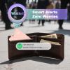 Vrebrey Wallet Tracker Card, Slim Rechargeable Bluetooth Item Locator, Smart Finder Compatible with Apple Find My for Wallet, Luggage, Passport, IP68 Waterproof (iOS Only) (Carbon Fiber Pink) view 2