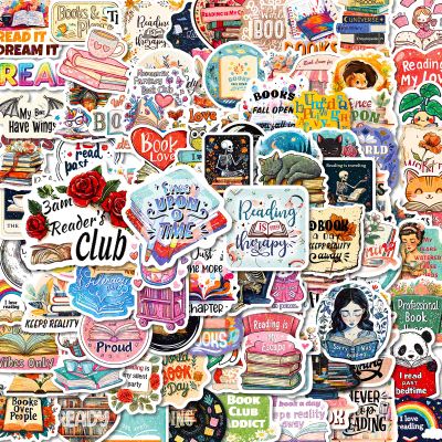 100 PCS Book Stickers for Kindle, Holographic Thickened Aesthetic Reading Bookish Vinyl Stickers for Kindle Water Bottles| Easier to Peel Off| Scratch & Fade Resistant| No Curling| Reusable