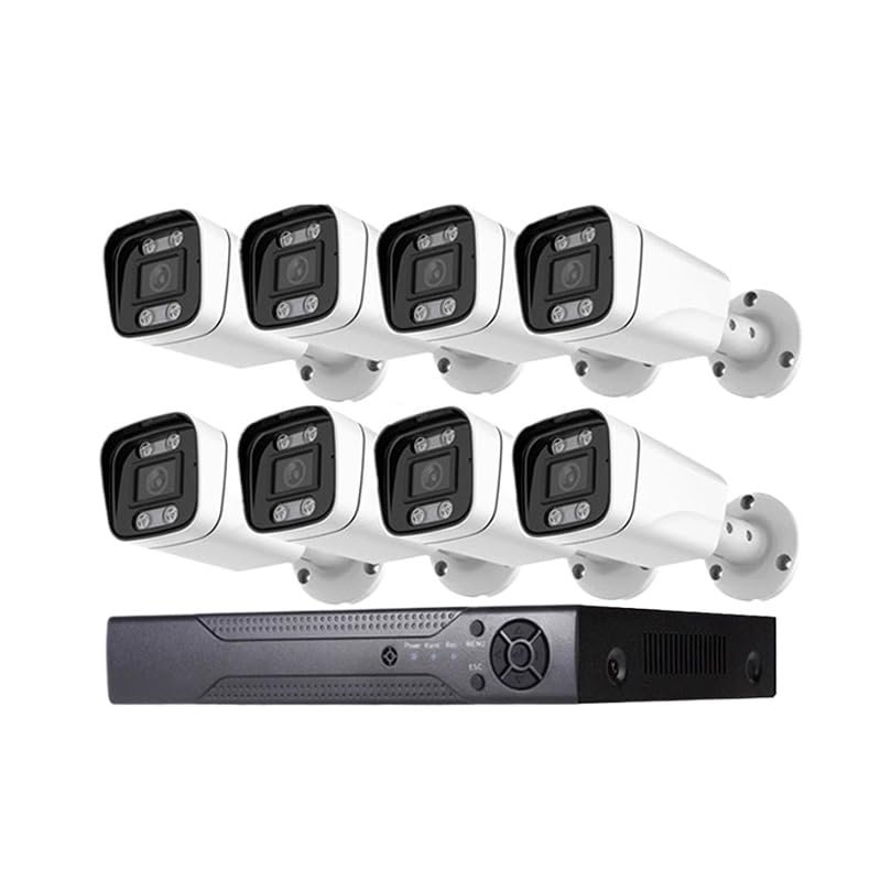 8CH 5MP DVR kit 8pcs 2MP 5MP AHD Camera Color Night Vision AI Face Detection CCTV System Kit Outdoor Security Video Surveillance (5MP,1TB)