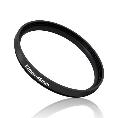 52mm-46mm Step Down Ring Adapter Filter, Aluminum Alloy Camera Lens Filter Adapter Ring Universal Stepping Rings Camera Black for 52mm Lenses & 46mm UV/CPL/ND Filters Hoods Converters
