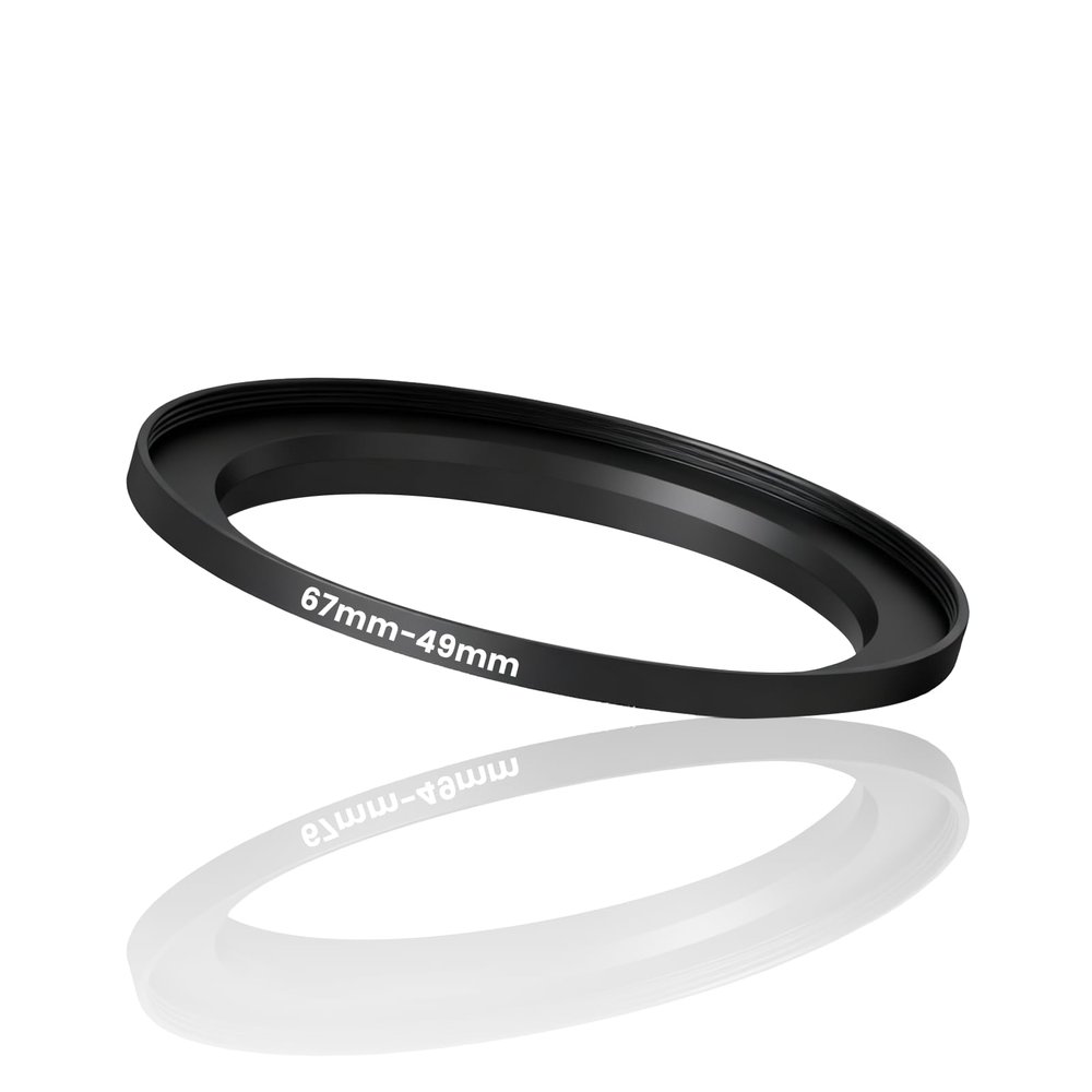 67-49mm Metal Step Down Ring Adapter Filter, Lens Filter Adapter Ring Durable Construction Stepping Rings Fits 67mm Lens to 49mm UV/CPL/ND Filters & Cameras Hoods Outdoor Photography Use