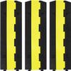 3 Pack of 1-Channel Rubber Cable Protector Ramps Heavy Duty 11000Lbs Load Capacity Cable Wire Cord Cover Ramp Speed Bump Driveway Hose Cable Ramp Protective Cover view 1