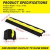 3 Pack of 1-Channel Rubber Cable Protector Ramps Heavy Duty 11000Lbs Load Capacity Cable Wire Cord Cover Ramp Speed Bump Driveway Hose Cable Ramp Protective Cover view 2