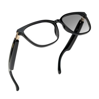 AI Smart Glasses with Real-Time Translation & Voice Assistant Bluetooth Sunglasses with Noise-Cancelling Calls, Music, Touch Control, Photochromic Lenses, UV & Blue Light Protection-Black