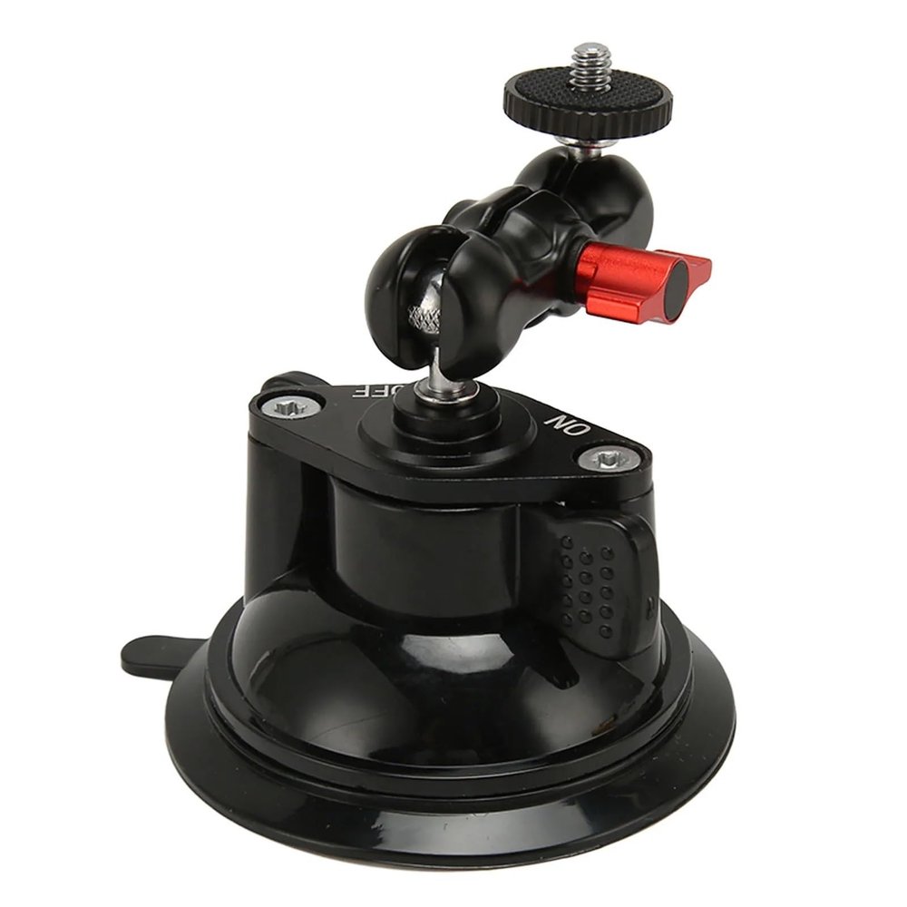Camera Suction Cup Mount with Dual Ball Head Magic Arm 360 Degree Rotation Camera Car Holder 1/4in Screw for Action 4 3 Excellent