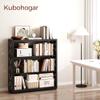 Kubohogar Book Shelf, 3 Tier Metal Bookshelf with Adjustable Shelves, Open Shelf Bookcase for Home Office & Living Room, CD Storage Racks, Black 31" Wide view 4