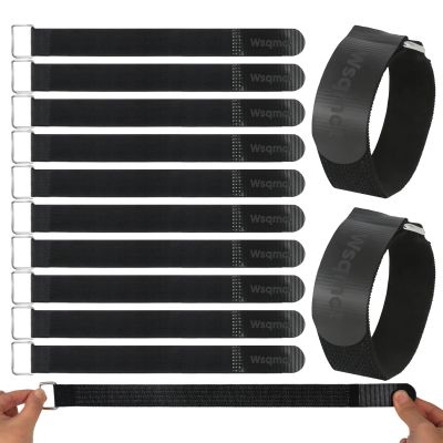 [10 Pcs] Elastic Cinch Straps, 1"x12" Stretchable Hook and Loop Straps, Reusable Cable Ties for Organizing, Cord Management, Home, Garage, Travel