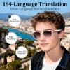 AI Smart Glasses with Real-Time Translation & Voice Assistant Bluetooth Sunglasses with Noise-Cancelling Calls, Music, Touch Control, Photochromic Lenses, UV & Blue Light Protection-Pink view 3