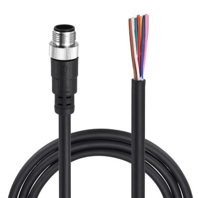 MECCANIXITY M12 8 Pin Straight Male Aviation Connector Cable, 3.3ft Waterproof IP67 Aviation Sensor Electrical Cable