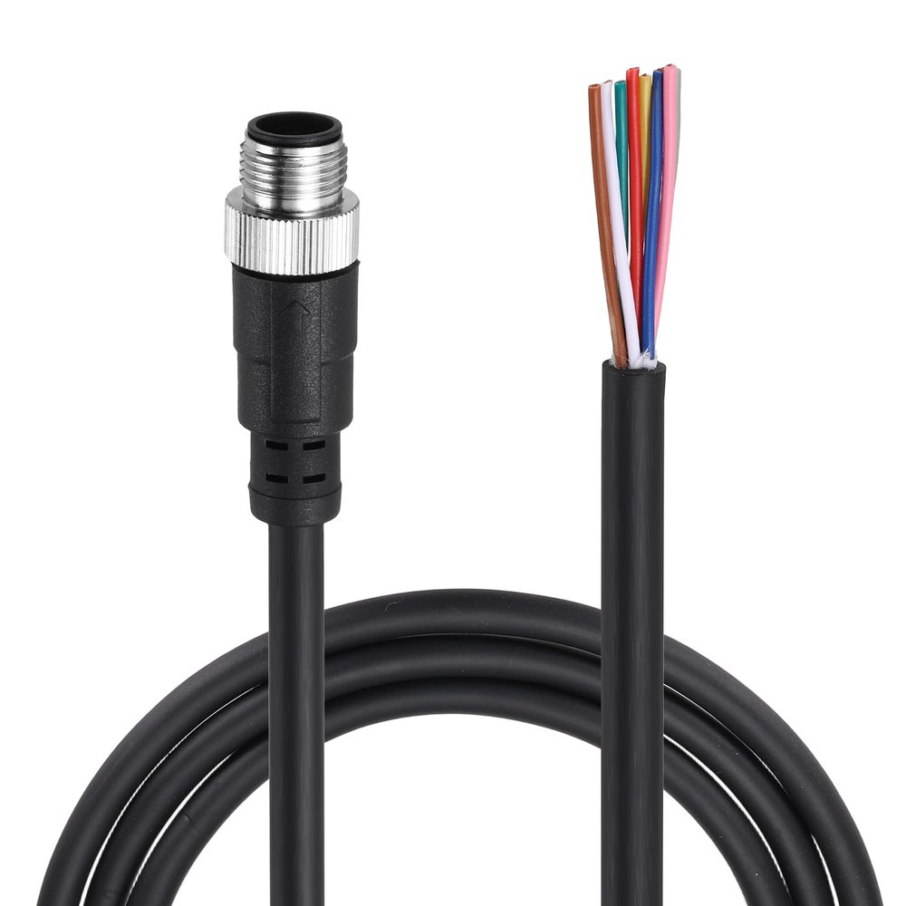 MECCANIXITY M12 8 Pin Straight Male Aviation Connector Cable, 3.3ft Waterproof IP67 Aviation Sensor Electrical Cable