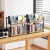 PAPAGIFTREE 2-Tier CD Holder, CD Storage Shelf for Display, CD Organizer with Dispay Top Shelf, Premium CD Rack for Home & Office, Holds Up to 60 Standard, Ideal for Music Enthusiasts (Yellow 2PCS) view 2