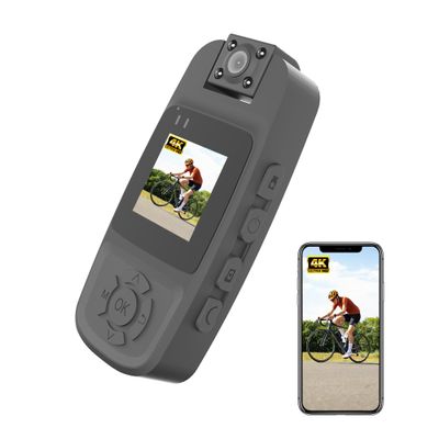RERBO 4K Mini Body Camera with Video Recording, Wearable WiFi Body Cam with 180 Rotating Lens and Night Vision for Work, Traveling, and Outdoors Activities (Include 64GB Card)