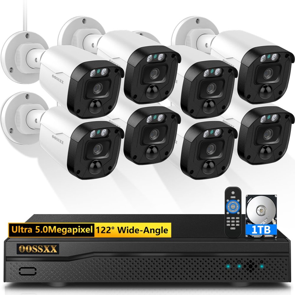 (Full HD 5MP Definition) Wired Security Camera System Outdoor Video Surveillance Cameras CCTV Camera Indoor, Home Security Systems Outside Surveillance DVR Kit