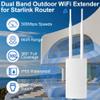 Outdoor WiFi Extender for Starlink Gen 3 Router, 300Mbps IP65 Waterproof WiFi Extender with Ethernet Over PoE, 984ft Coverage, Dual-Band Booster for Yard, Pool, Garage, Compatible with All Routers view 2
