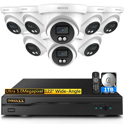 (5MP Definition Full HD) Wired Security Camera System AHD Dome Cameras for Home Security System, Outdoor Video Surveillance CCTV Camera Security Systems Surveillance DVR Kits