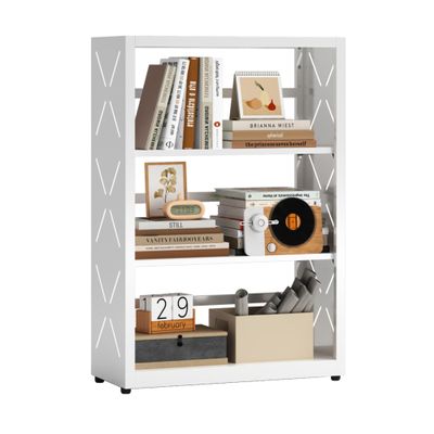 Kubohogar Metal Book Shelf, 3-Tier Bookshelf with Adjustable Shelves, White