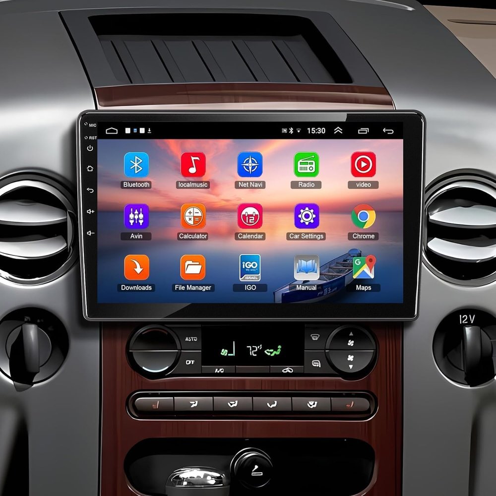 Car Stereo 4+64G Android 13 for Ford 2004-2014 F150/F250/F350, 10 Inch IPS Touch Screen Car Radio with Wireless Carplay/Android Auto,GPS, WiFi, Bluetooth,FM, Support OBD2/DVR/DSP.
