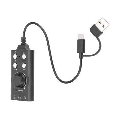 Bewinner USB External Stereo Speed Tab with Volume Control for PC Laptop - Sound Surrounding 7.1 Immersive for Gamers, Plug and Play - Black ABS Material