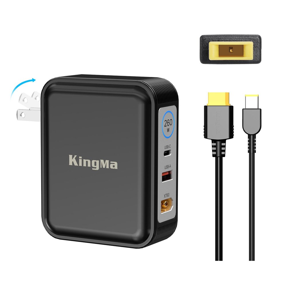 260W GaN Laptop Charger (20V/13A), Portable Foldable Charger for Gaming Laptops, PD 3.0 Fast Charger with 11-45mm Cable, Compatible with 230W Legion 7i Gen 9/Legion 5/Pro 5i/7i/Legion Slim 7