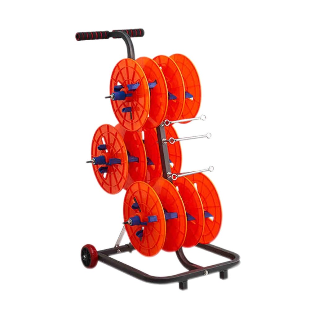 Cable Dispenser with Wheel,Wire Spool Rack,Electrical Wire Spool Holder Cart with Storage Tray,for Electrical Industrial and Retail Use(Without tool box,6 reel)