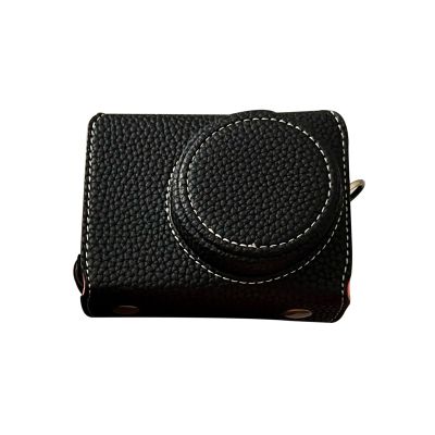 Andoer Camera Case PU Leather Anti Scratch Camera Carry Case with Shoulder Strap Compatible with ZV1Camera (Black)