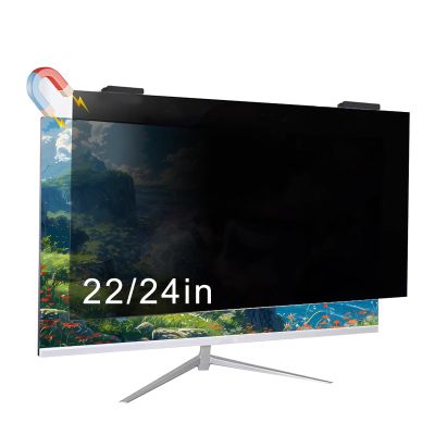 22/24Inch Magnetic Hanging Computer Privacy Screen Filter, Removable Anti-Blue/Glare Protector Film - Anti Spy Desktop Security Private Filter for 16:9 Widescreen Monitor,24in