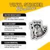 3 Pcs Cute Sitting Raccoon Stickers, Adorable Animal Vinyl Decals for Laptop, Notebook, Journal, Tablet, Car Bumper, Hydro Flask, Gift for Kids, Teens, Students, Wildlife Fans, Funny Friends 3 Inches view 3