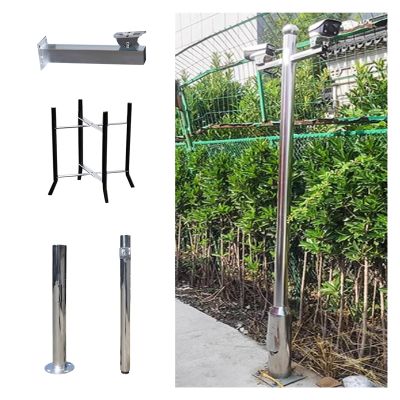Assemble Surveillance Camera Bracket Pole, Universal Surveillance Post Stand for Warehouse/School/Parking Lot, Security Camera Pole 6 10 13 16 20ft(B,3.5m-137 4/5")