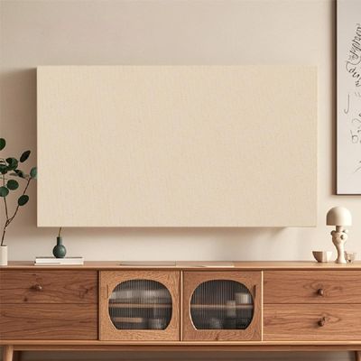 Chenille Solid Color Tv Cover Luxury, Premium Soft Dust Proof Protector for 32-85 Inch Televisions, Modern Minimalist Television Cover with Elegant Texture-Beige||32 inches